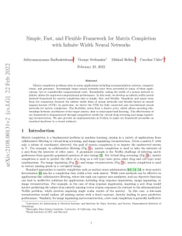 Simple, Fast, and Flexible Framework for Matrix Completion with Infinite
  Width Neural Networks