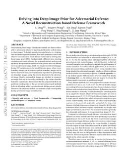 Delving into Deep Image Prior for Adversarial Defense: A Novel
  Reconstruction-based Defense Framework