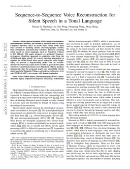 Sequence-to-Sequence Voice Reconstruction for Silent Speech in a Tonal
  Language