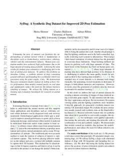 SyDog: A Synthetic Dog Dataset for Improved 2D Pose Estimation
