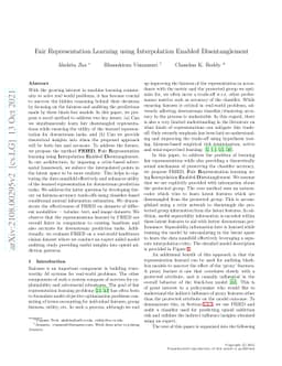 Fair Representation Learning using Interpolation Enabled Disentanglement