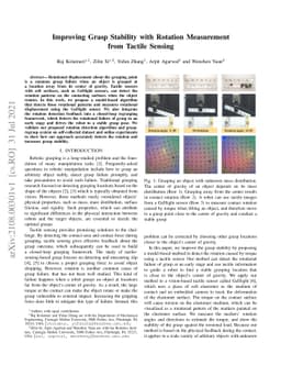 Improving Grasp Stability with Rotation Measurement from Tactile Sensing
