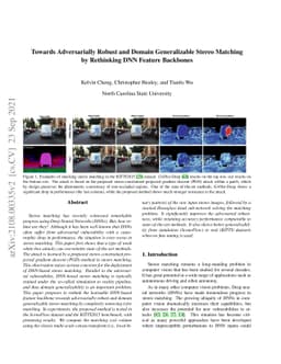 Towards Adversarially Robust and Domain Generalizable Stereo Matching by
  Rethinking DNN Feature Backbones