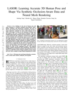 LASOR: Learning Accurate 3D Human Pose and Shape Via Synthetic
  Occlusion-Aware Data and Neural Mesh Rendering