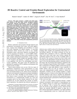 3D Reactive Control and Frontier-Based Exploration for Unstructured
  Environments