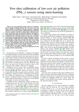 Few-shot calibration of low-cost air pollution (PM2.5) sensors using
  meta-learning