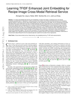 Learning TFIDF Enhanced Joint Embedding for Recipe-Image Cross-Modal
  Retrieval Service