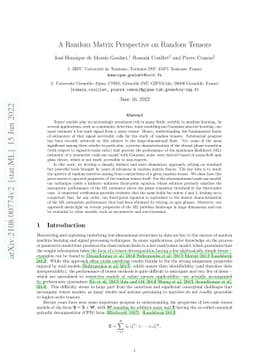 A Random Matrix Perspective on Random Tensors