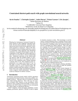 Constrained Shortest Path Search with Graph Convolutional Neural
  Networks