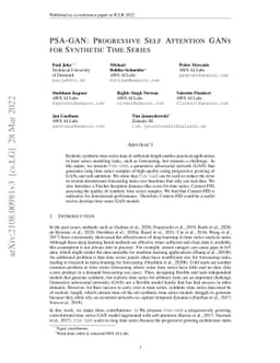 PSA-GAN: Progressive Self Attention GANs for Synthetic Time Series