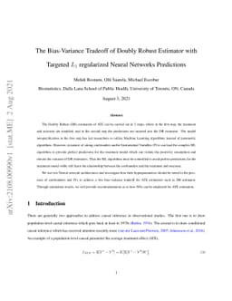 The Bias-Variance Tradeoff of Doubly Robust Estimator with Targeted
  $L_1$ regularized Neural Networks Predictions