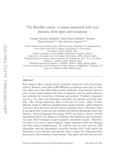 The RareDis corpus: a corpus annotated with rare diseases, their signs
  and symptoms