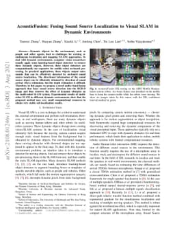 AcousticFusion: Fusing Sound Source Localization to Visual SLAM in
  Dynamic Environments