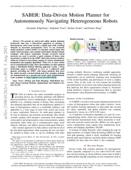 SABER: Data-Driven Motion Planner for Autonomously Navigating
  Heterogeneous Robots