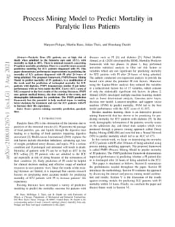 Process Mining Model to Predict Mortality in Paralytic Ileus Patients