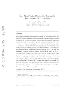Deep Rival Penalized Competitive Learning for Low-resolution Face
  Recognition