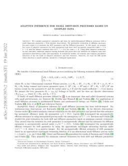 Adaptive inference for small diffusion processes based on sampled data