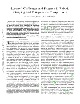 Research Challenges and Progress in Robotic Grasping and Manipulation
  Competitions