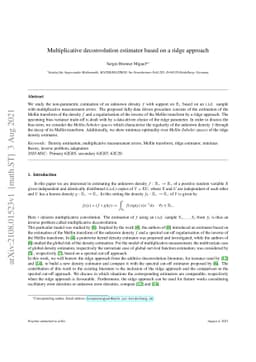 Multiplicative deconvolution estimator based on a ridge approach