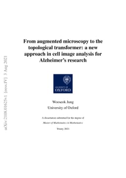 From augmented microscopy to the topological transformer: a new approach
  in cell image analysis for Alzheimer's research