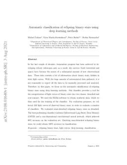 Automatic classification of eclipsing binary stars using deep learning
  methods