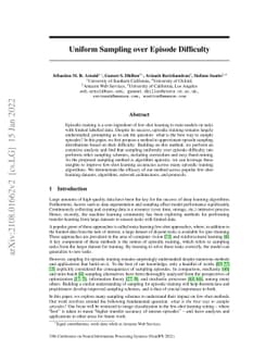 Uniform Sampling over Episode Difficulty
