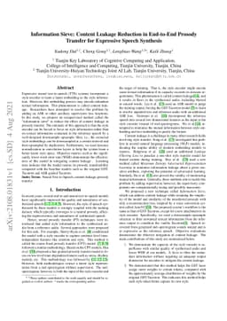 Information Sieve: Content Leakage Reduction in End-to-End Prosody For
  Expressive Speech Synthesis