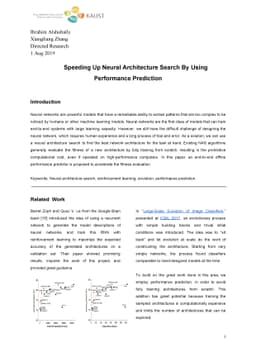 Efficient Neural Architecture Search with Performance Prediction