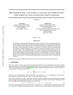 Reconstructing a dynamical system and forecasting time series by
  self-consistent deep learning
