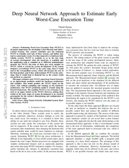 Deep Neural Network Approach to Estimate Early Worst-Case Execution Time