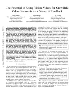 The Potential of Using Vision Videos for CrowdRE: Video Comments as a
  Source of Feedback