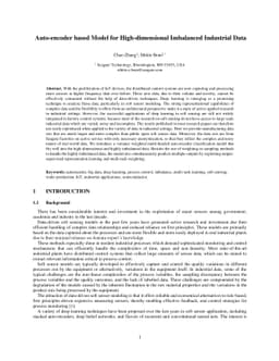 Auto-encoder based Model for High-dimensional Imbalanced Industrial Data