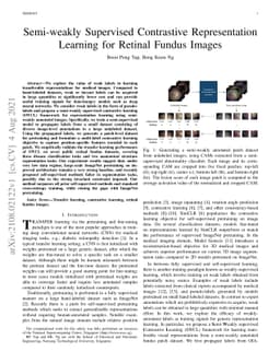 Semi-weakly Supervised Contrastive Representation Learning for Retinal
  Fundus Images