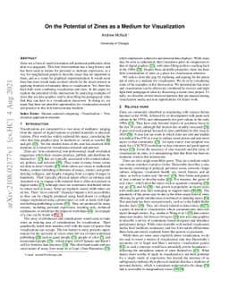On the Potential of Zines as a Medium for Visualization