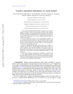 Maximum likelihood thresholds via graph rigidity