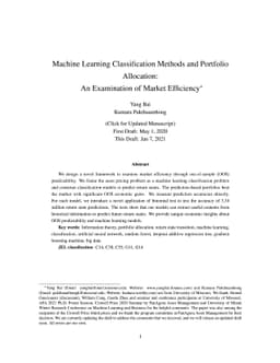 Machine Learning Classification Methods and Portfolio Allocation: An
  Examination of Market Efficiency