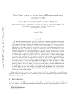 Deep Stable neural networks: large-width asymptotics and convergence
  rates