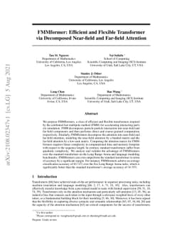 FMMformer: Efficient and Flexible Transformer via Decomposed Near-field
  and Far-field Attention