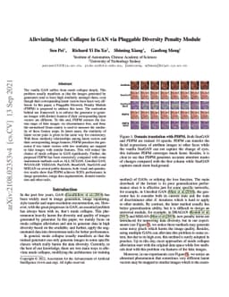 Alleviating Mode Collapse in GAN via Diversity Penalty Module