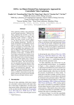 O2NA: An Object-Oriented Non-Autoregressive Approach for Controllable
  Video Captioning