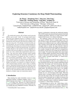 Exploring Structure Consistency for Deep Model Watermarking