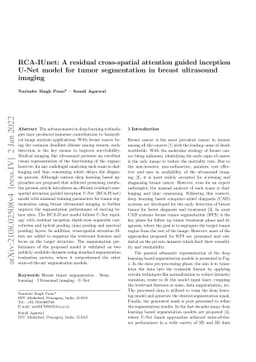 RCA-IUnet: A residual cross-spatial attention guided inception U-Net
  model for tumor segmentation in breast ultrasound imaging