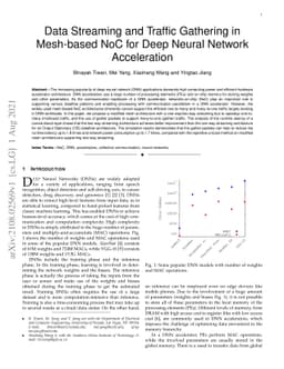 Data Streaming and Traffic Gathering in Mesh-based NoC for Deep Neural
  Network Acceleration