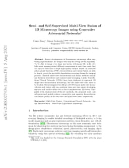 Semi- and Self-Supervised Multi-View Fusion of 3D Microscopy Images
  using Generative Adversarial Networks