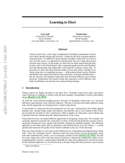 Learning to Elect