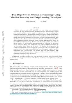 Two-Stage Sector Rotation Methodology Using Machine Learning and Deep
  Learning Techniques