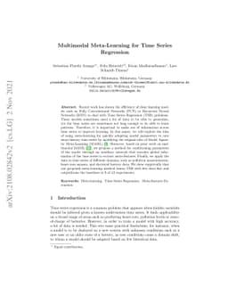 Multimodal Meta-Learning for Time Series Regression