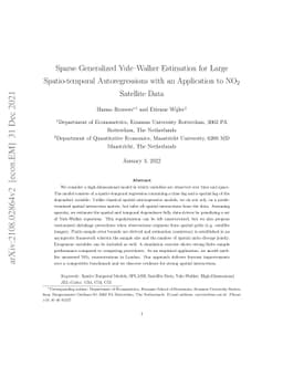 Sparse Generalized Yule-Walker Estimation for Large Spatio-temporal
  Autoregressions with an Application to NO2 Satellite Data