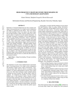 High-frequency shape recovery from shading by CNN and domain adaptation