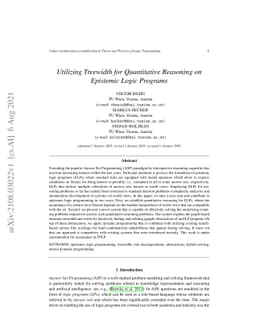 Utilizing Treewidth for Quantitative Reasoning on Epistemic Logic
  Programs